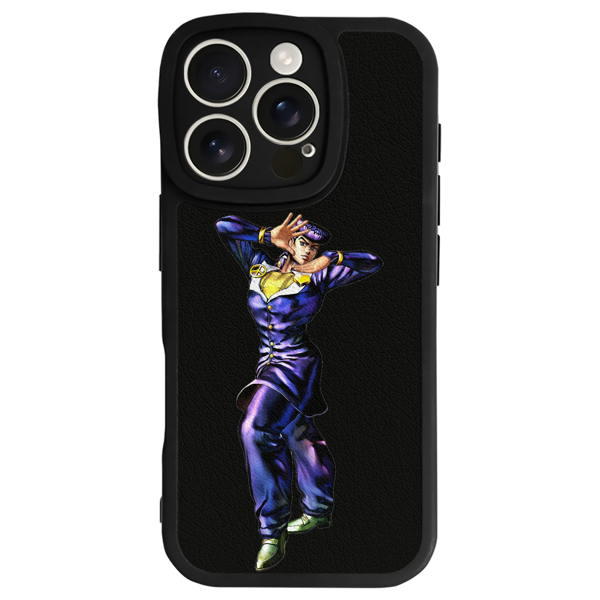 （画像用） ジョジョの奇妙な冒険 ひがしかた じょうすけ JoJo's Bizarre Adventure Higashikata Josuke 【iPhone 16シリーズ対応】シリコンスマホケース（レザー調） 材質：シリコン